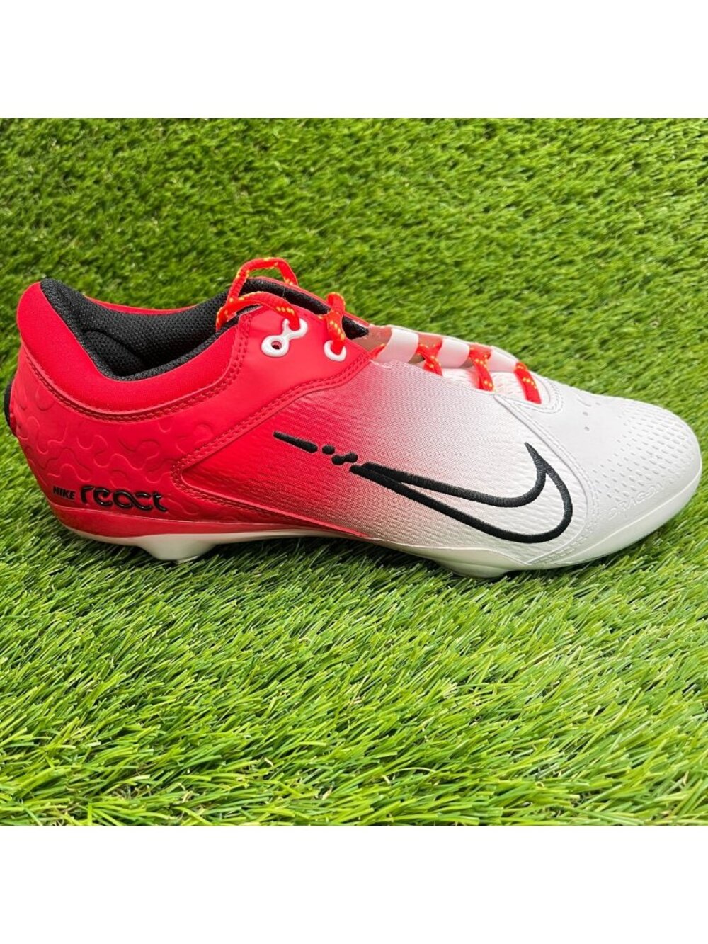 Nike Hyperdiamond 4 Elite Womens Size 9 White Red Black Running Soccer Cleats